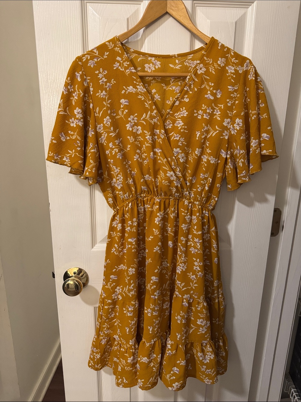 Amazon Mustard Floral Mini Dress
